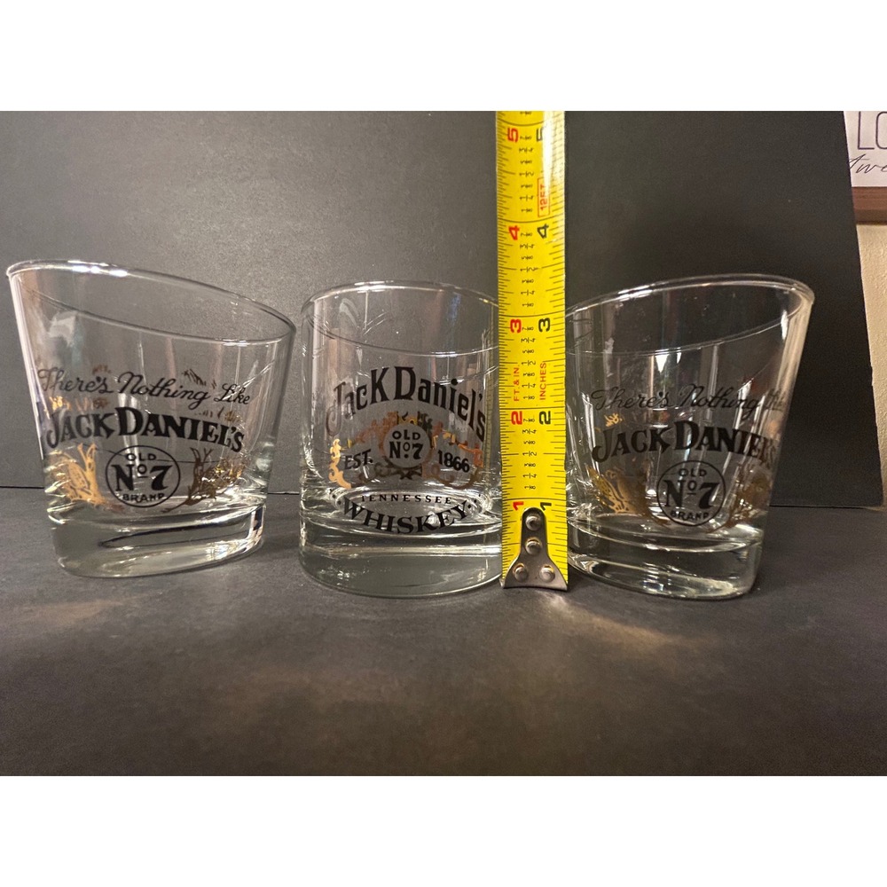 Jack Daniels Whiskey Glasses Set of 3 Old No 7 Tennessee Barware Rocks Clear - Picture 6 of 6